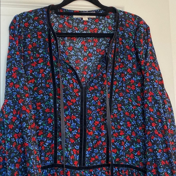 Loft Floral Women's Top - Blue and Red - Picture 2 of 4